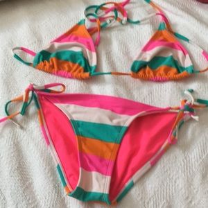Striped forever 21 bikini